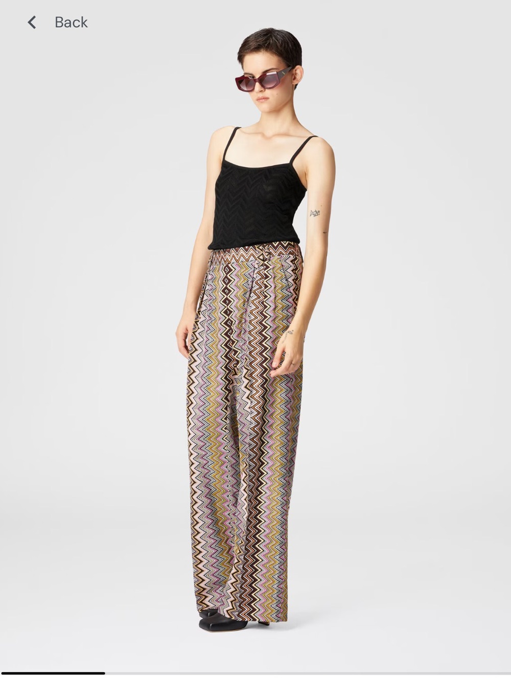 $1400 Missoni Zig zag Chevron viscose wide leg trousers with pleats NWT